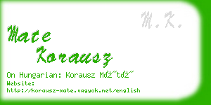 mate korausz business card